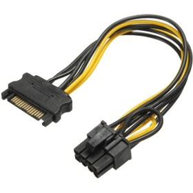 Resim Alfais 5062 Sata To 6+2 Pin 8 Pin Ekran Kartı Power Çevirici Kablo Bakır 20cm 