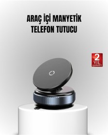 Resim Vakum Adsorpsiyonlu Manyetik Telefon Tutucu Güçlü N52 360 Evrensel Uyumluluk Siyah 
