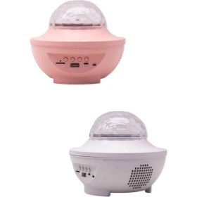 Resim K-yonlineticaret Dönen Işıklı Disko Topu Projektör Müzik Çalarlı Disco Speaker - KY002K-6PRS91 