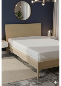 Resim %100 Pamuk Ranforce Premium Tek Kişilik Lastikli Çarşaf - Beyaz Beyaz 