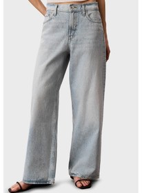 Resim Calvin Klein Bayan Kot Pantolon Lv047f663g 1xo Mavi Mavi 