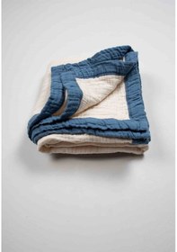 Resim Cigit Kalın Biyeli Dört Kat Ham Battaniye 85x90 İndigo Indigo 