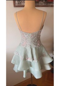 Resim Chica Rosa Fashion Su Yeşili Kristal Taşlı Prenses Elbise - Sage Dream 