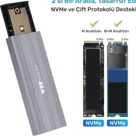 Resim Vıt Taşınabilir 512GB Harici SSD | USB 3.1 Gen 2 | 10GBPS | Metal Kasa V512GB 