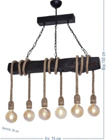 Resim Trendylight Rustik 6 Lı Ahşap Modern Ahşap 