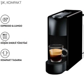 Resim Nespresso C35 Essenza Mini Gri Kahve Makinesi ve Süt köpürtücü Aksesuar 