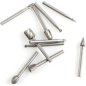 Resim Pazly Ve Ucu Tungsten Seti, Metal Ve Ahşap İşleme İçin 10 Adet 1/8 Şaftlı Geeroyoo Freze - Mf 