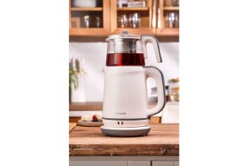 Resim Krem Ekru Çay Makinesi 1745H, Pratik ve Şık Kullanım Sağlar. 