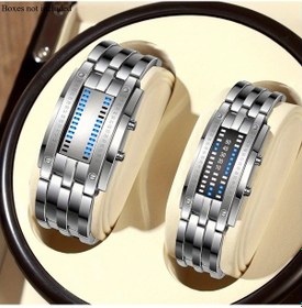 Resim Fochsia Bınbond Genç Çift 2li Led Spor Saat Seti Beyaz Çelik Romantik Hediye Diğer 