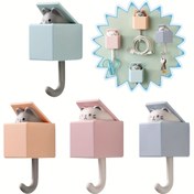 Resim 4 adet Kedi ve Fare Anahtar Kanca, Sevimli Oda Dekoru Yaratıcı Duvara Monteli Yapışkan Kanca, Ceket, Eşarp, Şapka, Havlu, Anahtar için Kawaii Duvar Asma Dekoru 