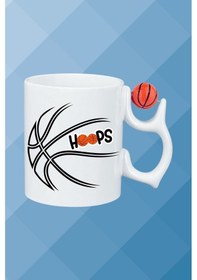 Resim Basketboll Toplu Basket Sever Kupa Bardak Çay Kahve Fincanı-5 Beyaz 