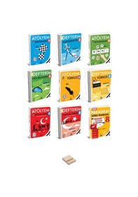 Resim Lgs 8. Sınıf Matematik Fen Türkçe Inkılap Ve Paragraf Atölyem - Defterim 9lu Set + Telefon Standı 