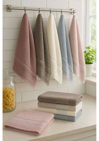 Resim 6 Parça Mutfak Havlusu Seti %100 Pamuklu Zahter Çok Renkli 