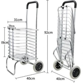 Resim Katlanabilir Taşınabilir Alışveriş ve Taşıma Arabası 