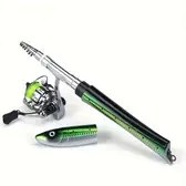 Resim WEIHE FISHING Kompakt 1.4m Mini Balık Şeklinde Taşınabilir Olta Seti Makaralı - Buz ve Jigging için İdeal, Orta-Hızlı Eylem, Karışık Renkler 