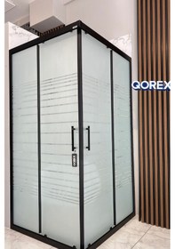 Resim Ustaduş - Qorex Marka - Siyah - 6 Mm Temperli Kum Cam Duşakabin H:190 Özel Seri Krom Aksesuar 9 Diğer 