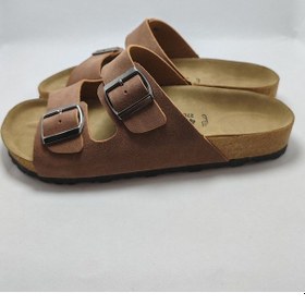 Resim Mantar Taban Arızona Leolı Model Çift Tokalı Ortopedik Terlik Taba Tarçın 