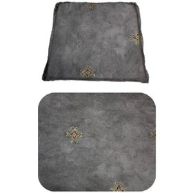 Resim Knsz minder seti 1 li zng&mğr&uslu gri işlemeli kumaş tel bar sandalyesi oturma ve sırt minderi set 