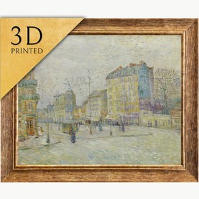 Resim 3D Printed 'Boulevard de Clichy' by Claude Monet: Textured Art Reproduction - "55"x66" in /140x169 cm / Vintage Gold Frame 