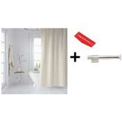 Resim Zethome Banyo Duş Perdesi Krem 180x200 Perde Borusu Askı Aparatı Çok Renkli 