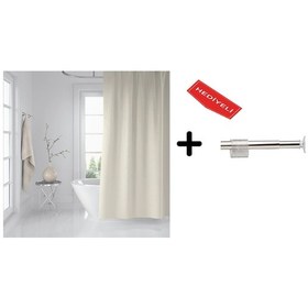 Resim Zethome Banyo Duş Perdesi Krem 180x200 Perde Borusu Askı Aparatı Çok Renkli 