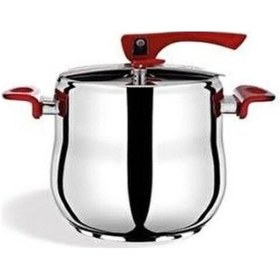 Resim Düdüklü Tencere Paslanmaz Çelik 6 Lt Kırmızı 