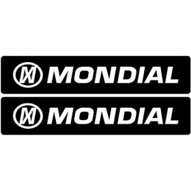 Resim Mondial Sticker Siyah 15x3cm 2 Li Set Universal Mondial Etiket 