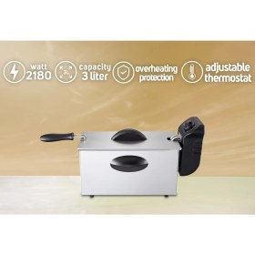 Resim Zilan ZLN1819 Fritöz | 3l | 2180W | Paslanmaz Çelik Derin Yağ Fritözü Ayarlanabilir Termostatlı 