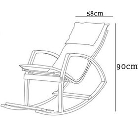 Resim Mobildecoaş Mobildeco Vezir Ahşap Sallanan Sandalye Dinlenme Koltuğu Gri 