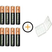 Resim Duracell 2500 mAh AA Şarj Edilebilir Kalem Pil 8'li + Pil Kutusu Duracell