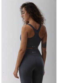 Resim Playsportswear Polyester Gri Normal Bel Fitted Basic Sporcu Tayt Gri 
