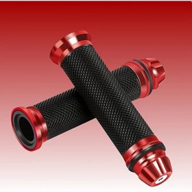 Resim Dashanshop Kaymaz Silikon Motosiklet Eldiveni Honda Yamaha Kawasaki Suzuki Cnc Alüminyum Kırmızı 