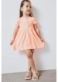 Resim DeFacto Kız Bebek Kısa Kollu Bürümcük Yazlık Elbise E8716A525SMOG189 