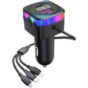 Resim Sones Cs5 Araba 3'ü 1 Arada Bluetooth 5.3 Mp3 Çalar Fm Verici Şarj Cihazı Kablolu 