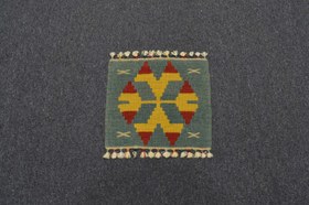 Resim Yeni El Dokuma Kare Köşe Sandalye Minderi Pınarbaşı Kayseri Yün Kilim 5939 