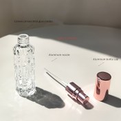 Resim 1 adet Konkav ve Konveks Kaymaz Yüksek Değerli 15ml Cam Parfüm Sprey Şişesi Gül Altın Alüminyum Sprey Başlığı Parfüm Dağıtma Şişesi Basın Boş Şişe 