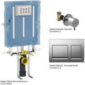 Resim Geberit Alpha15 Gömme Rezervuar Seti - Parlak Krom 