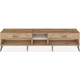 Resim Arges Tv Ünitesi Tek Raflı 2 Çekmeceli 220x30x51 Çam-aytaşı/çam Aytası/atlas Çam - Atlas Çam 
