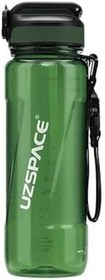 Resim Uzspace 850ml Pipetli Ölçü Skalalı Şeffaf Gövde Tritan Su Matarası (Yeşil) 