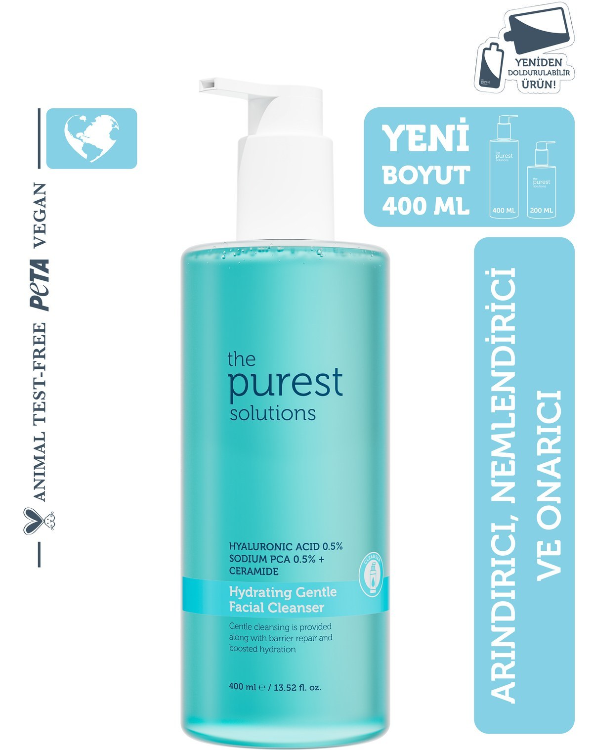 Kuru Ve Karma Ciltler İçin Hydrating Nazik Yüz Temizleyici 400ml Fiyatı ve Özelliklerı - Badem