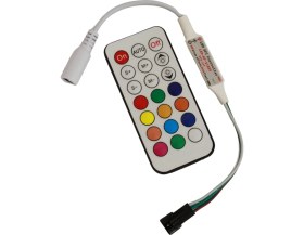 Resim Hazar Led SP104E WS2811-WS2812 Argb Pixel LED Kontrol Devresi 21 Tuşlu Rf Kumanda 5-24V 