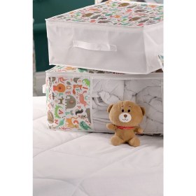 Resim 5'li 70X50X25 cm Set Baza Altı Düzenleyici Pencereli Büyük Boy Hurç Sevimli Çocuk Desenli 