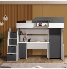 Resim Ranza, Litera Ranza Dolap Çalışma Masası Beyaz-antrasit 90 X 190 CM 