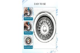 Resim Feyza Design 3'lü Paslanmaz Çelik Lavabo Süzgeç Seti, 8 Cm, Iki Yönlü, Dayanıklı ve Pratik 