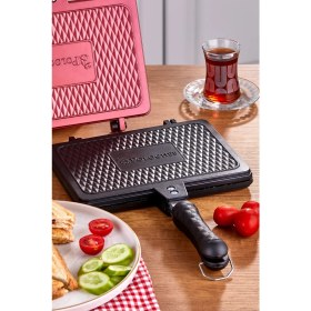 Resim Döküm Granit Ocak Üstü El Tost Makinası 