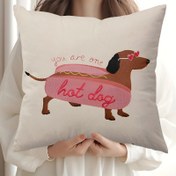 Resim 1 adet Sosis Köpeği Yastık Kılıfı - Polyester, Fermuar Kapanışı, Makine Yıkanabilir, Yumuşak ve Cilt Dostu, Yatak, Koltuk, Salon Sandalyesi, Hediye Dekorasyonu, Ev Dekorasyonu için İdeal (Çift Taraflı Baskı, İçerik Yok), Sevimli Ev Dekoru|Oyuncağı Tasarım|Zipli Kapak 