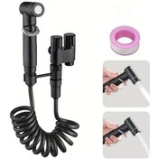 Resim Dashanshop Siyah 2 Yollu Klozet Duş Başlığı Adaptörü El Tipi Püskürtme Nozulu Dayanıklı Metal 