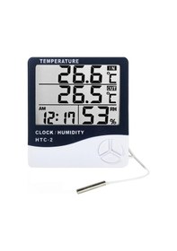 Resim Htc-2 Problu İç / Dış Ortam Termometresi . Nem Ölçer ve Saat 