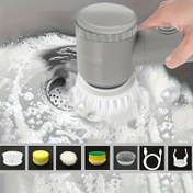 Resim Elde Taşınabilir Otomatik Temizlik Fırçası - Döner Başlık, USB Şarj Edilebilir 500mAh Pil, Kompakt ve Taşınabilir Ev, Dış Mekan, Banyo, Mutfak İçin - Değiştirilebilir Ovma Pedleri ve Fırçalar ile Çok Yüzeyli Kullanım, Dayanıklı Plastik Gövde, Banyo Temizleme Araçları 