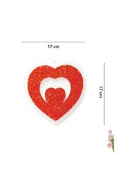 Resim Kalp Sarkıt Strafor Süs, 17 Cm X 4 Adet - Kırmızı 